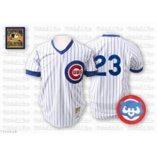 Men's Mitchell and Ness Chicago Cubs #23 Ryne Sandberg Authentic White Throwback MLB Jersey