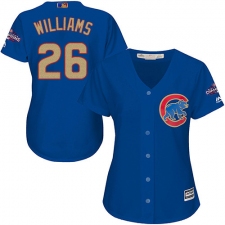Women's Majestic Chicago Cubs #26 Billy Williams Authentic Royal Blue 2017 Gold Champion MLB Jersey