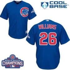 Youth Majestic Chicago Cubs #26 Billy Williams Authentic Royal Blue Alternate 2016 World Series Champions Cool Base MLB Jersey