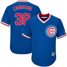 Youth Majestic Chicago Cubs #38 Carlos Zambrano Authentic Royal Blue Cooperstown Cool Base MLB Jersey