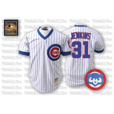Men's Mitchell and Ness Chicago Cubs #31 Greg Maddux Authentic White Throwback MLB Jersey