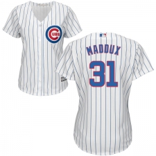 Women's Majestic Chicago Cubs #31 Greg Maddux Replica White Home Cool Base MLB Jersey