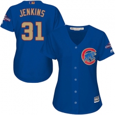 Women's Majestic Chicago Cubs #31 Fergie Jenkins Authentic Royal Blue 2017 Gold Champion MLB Jersey