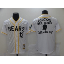 Bad News Bears #12 Chico's Bail White Bonds - Let Freedom Ring Button-Down Baseball Jersey