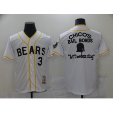 Bad News Bears #3 Chico's Bail White Bonds - Let Freedom Ring Button-Down Baseball Jersey