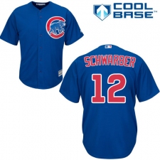 Youth Majestic Chicago Cubs #12 Kyle Schwarber Authentic Royal Blue Alternate Cool Base MLB Jersey
