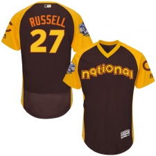 Men's Majestic Chicago Cubs #27 Addison Russell Brown 2016 All-Star National League BP Authentic Collection Flex Base MLB Jersey
