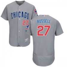 Men's Majestic Chicago Cubs #27 Addison Russell Grey Road Flex Base Authentic Collection MLB Jersey