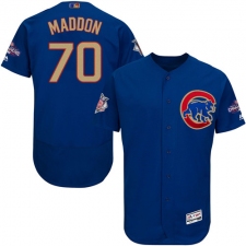 Men's Majestic Chicago Cubs #70 Joe Maddon Authentic Royal Blue 2017 Gold Champion Flex Base MLB Jersey