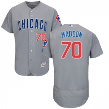 Men's Majestic Chicago Cubs #70 Joe Maddon Grey Road Flex Base Authentic Collection MLB Jersey
