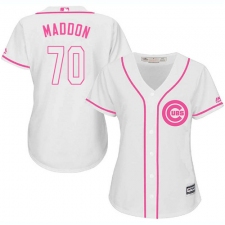 Women's Majestic Chicago Cubs #70 Joe Maddon Authentic White Fashion MLB Jersey