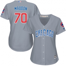 Women's Majestic Chicago Cubs #70 Joe Maddon Replica Grey Road MLB Jersey