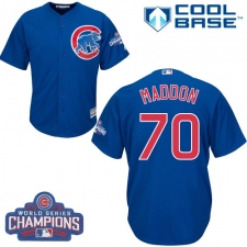Youth Majestic Chicago Cubs #70 Joe Maddon Authentic Royal Blue Alternate 2016 World Series Champions Cool Base MLB Jersey