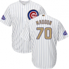 Youth Majestic Chicago Cubs #70 Joe Maddon Authentic White 2017 Gold Program Cool Base MLB Jersey