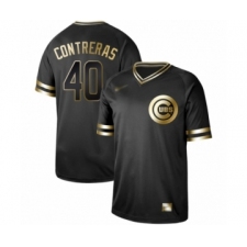 Men's Chicago Cubs #40 Willson Contreras Authentic Black Gold Fashion Baseball Jersey