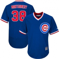 Men's Majestic Chicago Cubs #38 Mike Montgomery Replica Royal Blue Cooperstown Cool Base MLB Jersey