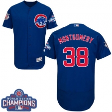 Men's Majestic Chicago Cubs #38 Mike Montgomery Royal Blue Alternate 2016 World Series Champions Flexbase Authentic Collection MLB Jersey
