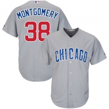 Youth Majestic Chicago Cubs #38 Mike Montgomery Replica Grey Road Cool Base MLB Jersey