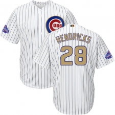 Youth Majestic Chicago Cubs #28 Kyle Hendricks Authentic White 2017 Gold Program Cool Base MLB Jersey