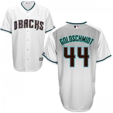 Men's Majestic Arizona Diamondbacks #44 Paul Goldschmidt Authentic White/Capri Cool Base MLB Jersey