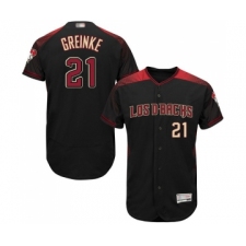 Men's Arizona Diamondbacks #21 Zack Greinke Black Alternate Authentic Collection Flex Base Baseball Jersey