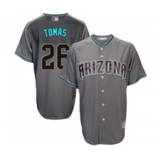 Men's Arizona Diamondbacks #26 Yasmany Tomas Replica Gray Turquoise Cool Base Baseball Jersey
