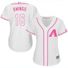 Women's Majestic Arizona Diamondbacks #16 Chris Owings Authentic White Fashion MLB Jersey