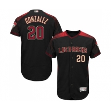 Men's Arizona Diamondbacks #20 Luis Gonzalez Black Alternate Authentic Collection Flex Base Baseball Jersey