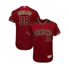 Men's Arizona Diamondbacks #38 Curt Schilling Red Alternate Authentic Collection Flex Base Baseball Jersey