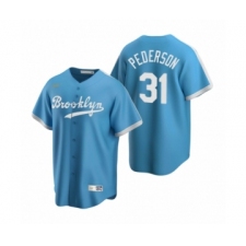 Men's Los Angeles Dodgers #31 Joc Pederson Nike Light Blue Cooperstown Collection Alternate Jersey