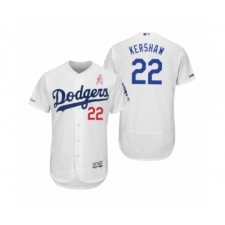 Men's Clayton Kershaw Los Angeles Dodgers #22 White 2019 Mothers Day Flex Base Home Jersey