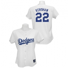 Women's Majestic Los Angeles Dodgers #22 Clayton Kershaw Authentic White MLB Jersey