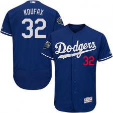 Men's Majestic Los Angeles Dodgers #32 Sandy Koufax Royal Blue Flexbase Authentic Collection 2018 World Series MLB Jersey
