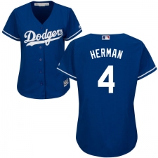 Women's Majestic Los Angeles Dodgers #4 Babe Herman Replica Royal Blue Alternate Cool Base MLB Jersey