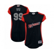 Women's Los Angeles Dodgers #99 Hyun-Jin Ryu Authentic Navy Blue National League 2019 Baseball All-Star Jersey