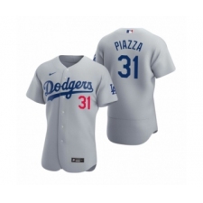 Men's Los Angeles Dodgers #31 Mike Piazza Nike Gray Authentic 2020 Alternate Jersey