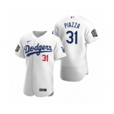 Men's Los Angeles Dodgers #31 Mike Piazza Nike White 2020 World Series Authentic Jersey