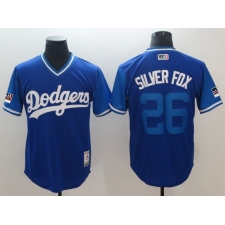 Men's Los Angeles Dodgers #26 Chase Utley Silver Fox Royal Players Weekend Team Jersey