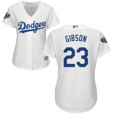 Women's Majestic Los Angeles Dodgers #23 Kirk Gibson Authentic White Home Cool Base 2018 World Series MLB Jersey