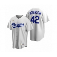 Men's Brooklyn Dodgers #42 Jackie Robinson Nike White Cooperstown Collection Home Jersey