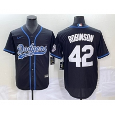 Men's Los Angeles Dodgers #42 Jackie Robinson Black Cool Base Stitched Baseball Jersey