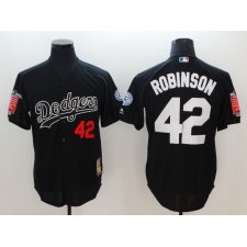 Men's Los Angeles Dodgers #42 Jackie Robinson Black Throwback Jersey