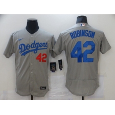 Men's Los Angeles Dodgers #42 Jackie Robinson Gray Nike MLB Jersey