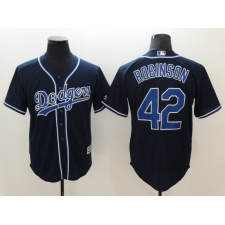 Men's Nike Los Angeles Dodgers #42 Jackie Robinson Navy Authentic Jersey