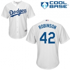 Youth Majestic Los Angeles Dodgers #42 Jackie Robinson Authentic White Home Cool Base MLB Jersey