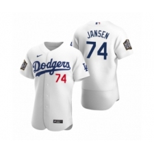 Men's Los Angeles Dodgers #74 Kenley Jansen Nike White 2020 World Series Authentic Jersey
