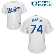 Youth Majestic Los Angeles Dodgers #74 Kenley Jansen Replica White Home Cool Base MLB Jersey