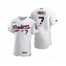 Men's Julio Urias #7 Los Angeles Dodgers White 2020 Stars & Stripes 4th of July Jersey