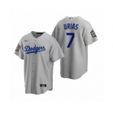 Men's Los Angeles Dodgers #7 Julio Urias Gray 2020 World Series Replica Jersey