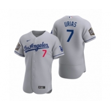 Men's Los Angeles Dodgers #7 Julio Urias Nike Gray 2020 World Series Authentic Road Jersey